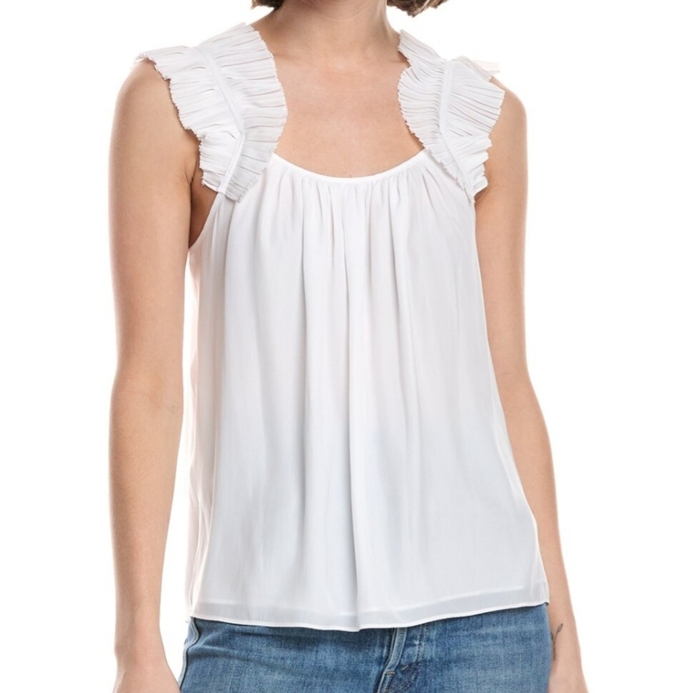 Ramy Brook White Ruffle-Strap Camisole